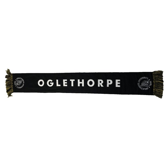 Diehard Scarf Oglethorpe University Unisex Black Yellow White Reversible Fringe - Picture 3 of 7